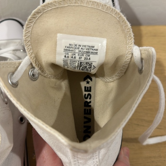 Chuck Taylor All Star Lift Platform WOMEN'S HIGH TOP SHOE White/Black/White 6.5 - Picture 13 of 15